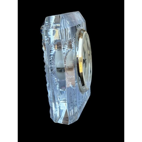Vintage Staiger Quartz Lead Crystal Clock By Cristal d’Arque With Roman Numerals - Picture 3 of 5